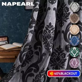 1 шт. Napearl 40% затемненные роскошные модные шторы с вышивкой для кухни и дома роскошные полузатемненные шторы для спальни