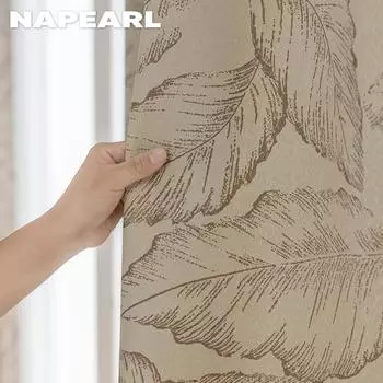 1 шт. NAPEARL 70-80% затемнение французский ретро высококачественный узор листьев удобные шторы для спальни гостиная домашний декор W100cm x L130cm зелёный