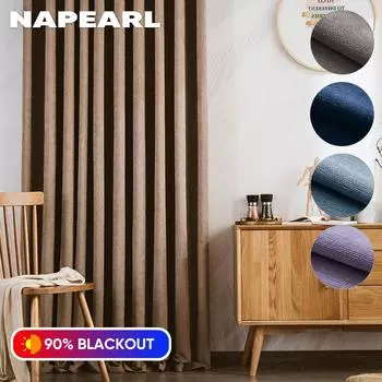 1 шт. NAPEARL 90% УФ затемняющие синельные шторы в европейском стиле роскошные оконные шторы для гостиной W100cm x L130cm фиолетовый