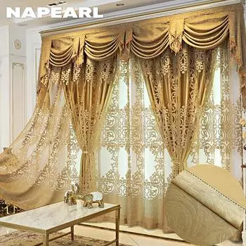 1 шт. NAPEARL модные и элегантные европейские ажурные тюлевые шторы для гостиной, спальни, домашний декор Brown tulle-100x130cm