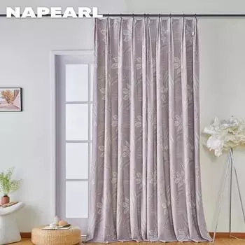1 шт. NAPEARL модные и универсальные плотные шторы с китайским узором и принтом для спальни, гостиной, домашнего декора W100cm x L130cm фиолетовый