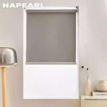 1 шт. NAPEARL простые однотонные полностью затемняющие водонепроницаемые рулонные шторы для спальни, окна, кухни, маленького окна, ванной комнаты, домашнего декора W60cm x L200cm серый