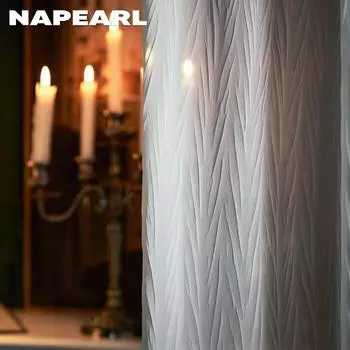 1 шт. NAPEARL, современная белая ткань, улучшенная устойчивая к царапинам тюль, прозрачная занавеска для окна, занавеска для гостиной, домашний декор Style 1 W100cm x L130cm белый