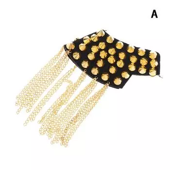 1 шт. Наплечники винтажные с шипами, заклепками и кисточками, эполеты, погоны, значки, броши, женские, мужские, аксессуары для одежды