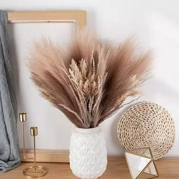 1 шт. Наполнитель для вазы Пампас Пампасная трава Декор Дрейд Цветы Пушистые помпы Трава Свадебный Бохо Декор Цветы Домашний стол Декор, деревенский фермерский дом розовый