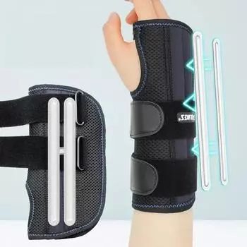 1 шт. наручный бандаж для облегчения туннеля запястья в ночное время, поддерживающий ручной бандаж с 3 опорами, регулируемая шина для поддержки запястья L