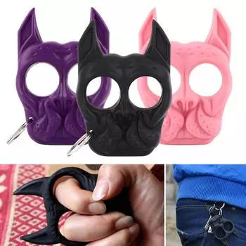 1 шт., наружное пластиковое стальное кольцо для разбивания окон в виде головы собаки, кольцо для самообороны, брелок для ключей