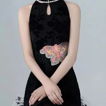 1 шт., нашивка с цветочной вышивкой, костюм ручной работы, нежное китайское этническое украшение, сетка-бабочка