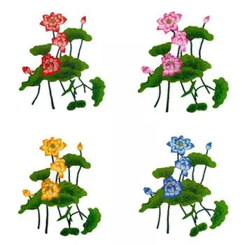 1 шт. нашивка в виде цветка лотоса, пришитая аппликация для одежды, сумок, пальто, джинсов, аксессуаров 36*31 см красный