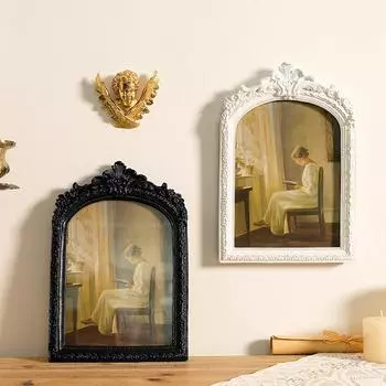 1 шт. настенная ностальгическая фоторамка ретро-украшение европейская свадебная фоторамка домашняя мягкая мебель резьба цветы чёрный