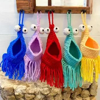 1 шт. настенная сумка для хранения модная автомобильная подвесная ручная инопланетная кашпо для цветов практичная вязаная подвесная корзина подарок на день рождения 22cm