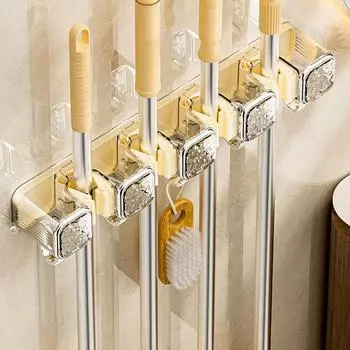 1 шт. настенное крепление изысканный и роскошный зажим для швабры с узором ледника держатель для швабры зажим для швабры стойка крючок для хранения