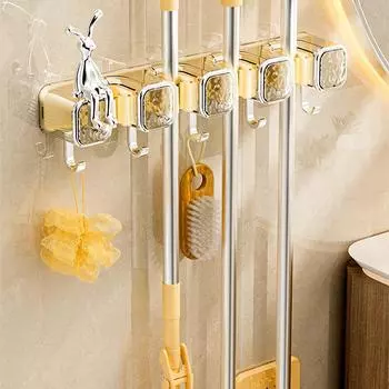 1 шт. настенное крепление изысканный и роскошный зажим для швабры с узором ледника держатель для швабры зажим для швабры стойка крючок для хранения