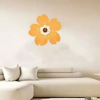 1 шт. Настенные часы Daisy, художественный декор для дома и офиса, минималистичные часы для гостиной, праздничное украшение, идеальные подарки оранжевый