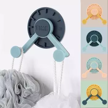 1 шт., настенные крючки с часами, самоклеящиеся, вешалка для шляп, крючок для часов, вращение на 360°, крючок для часов, аксессуары для ванной комнаты и кухни жёлтый