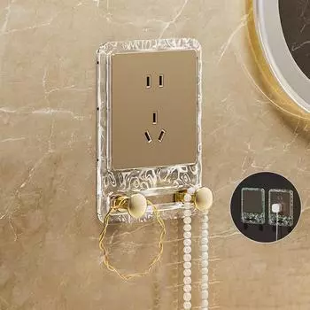 1 шт. настенные наклейки, светящийся крючок для хранения, настенный держатель кабеля, наклейка на переключатель, шнур питания, самоклеящаяся серебряный