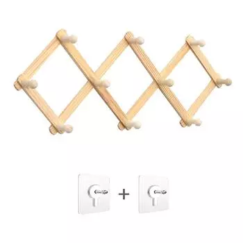 1 шт. Настенные вешалки для одежды Спальня Телескопическая Подвижная Вешалка для одежды Ванная комната Сосновые Вешалки для одежды Экономия места Складные Крючки Гостиная