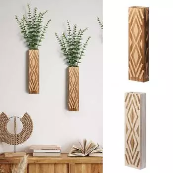 1 шт. Настенный декор из дерева, искусственный цветок, подвесной подвесной горшок для гостиной
