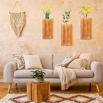 1 шт. Настенный декор в деревенском стиле фермерского дома, деревянные настенные вазы, настенные держатели для цветов