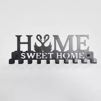 1 шт. настенный держатель для ключей Sweet Home, настенный крючок для ключей, креативный держатель для ключей для входной двери HOME чёрный