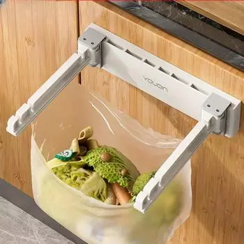 1 шт. настенный держатель для мешка для мусора, мусорное ведро для бытовой двери шкафа, туалет, ванная комната, кухонный мешок для мусора, органайзер белый