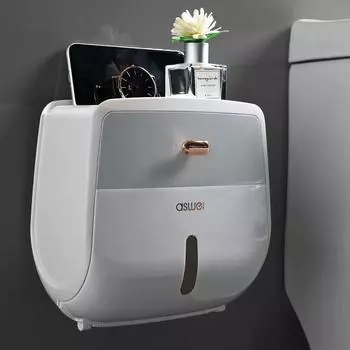 1 шт. настенный держатель для туалетной бумаги, водонепроницаемый, двухслойный, большой емкости, коробка для хранения, аксессуары для ванной комнаты