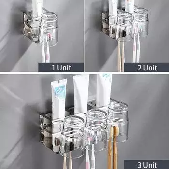 1 шт. настенный держатель для зубной пасты для ванной комнаты, домашний туалет, подвесная стойка для хранения зубных щеток 1 Unit чёрный