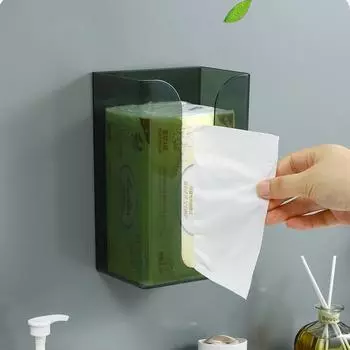 1 шт. Настенный диспенсер для бумажных полотенец Прозрачный Держатель для сложенных бумажных полотенец Акриловая коробка для салфеток для рук Туалет 1PCS зелёный
