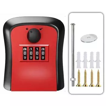 1 шт., настенный ящик для хранения ключей, наружный ящик для ключей от дома, сейф для ключей с кодовым замком, емкость для 5 ключей красный