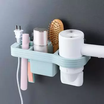 1 шт. настенный ящик для хранения, стеллаж для хранения без перфорации, кронштейн для фена, стеллаж для хранения, аксессуары для ванной комнаты, товары для дома розовый