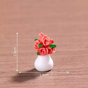 1 шт. настольное украшение для автомобиля 1/12 кукольный домик миниатюрное растение роза тюльпан цветочный горшок мебель модели домашний декор аксессуары своими руками as the picture