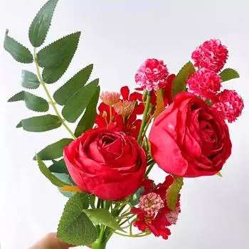 1 шт. настольное украшение искусственный цветок сцена макет красочный букет невесты смешанные цветы