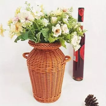 1 шт. настольное украшение, кашпо, цветочная корзина, ваза из ротанга, садовые принадлежности 14cm*14cm*23cm