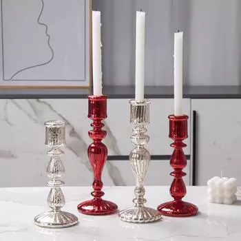 1 шт. настольное украшение свадебный реквизит посеребренный подсвечник французский европейский пьедестал для свечей украшение для вечеринки 2 цвета S красный