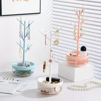 1 шт. настольные принадлежности многофункциональный держатель для хранения ювелирных изделий креативная форма дерева удобная пластиковая стойка для показа домашнего декора белый