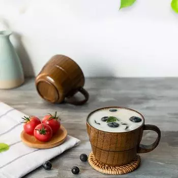 1 шт. Натуральная текстура чашки для чая и кофе пивные кружки кухонные принадлежности контейнеры для питья воды посуда для питья кухонные принадлежности деревянные