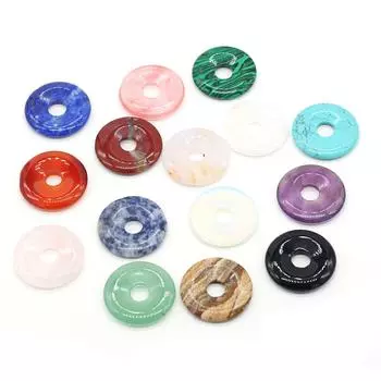 1 шт., натуральные каменные бусины с большими отверстиями, бусины из кварца для исцеления Рейки, для самостоятельного изготовления ювелирных изделий, ожерелья, брелока, декоративных аксессуаров 3030 мм 1Pc-3030mm