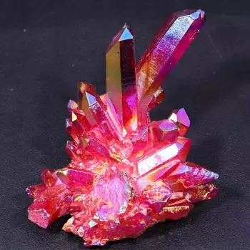 1 шт. Натуральный гальванизированный кристалл, искусственный цветной покрытый натуральный кристалл кварцевый кластер для украшения стола розовый