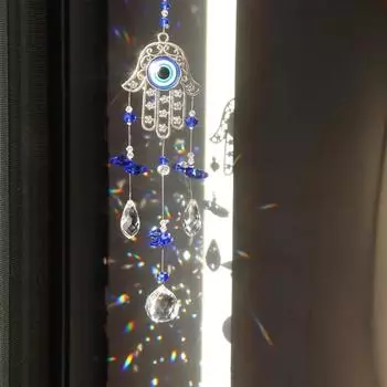 1 шт. Натуральный кристалл, хрустальный шар «Голубой дьявольский глаз», занавеска «Призма», подвеска с радужным декором, подвеска «Душа» для гостиной и сада