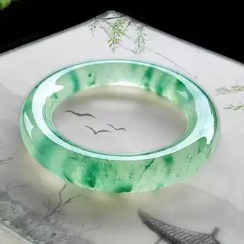 1 шт. натуральный нефритовый браслет модный браслет с подвесками нефритовый женский подарок 56mm зелёный