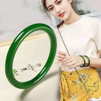 1 шт. натуральный нефритовый браслет модный браслет с подвесками нефритовый женский подарок 54MM