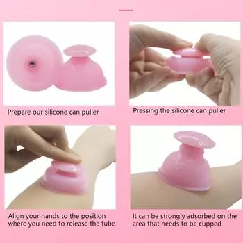 1 шт. Натуральный силиконовый баночный массажный стакан для тела, лица, шеи, глаз, вакуумный бак, уход за телом и лицом, антивозрастной косметический инструмент S