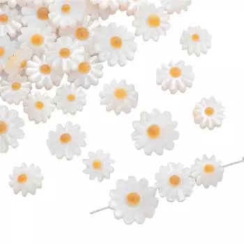 1 шт., натуральный жемчуг в виде ракушки, бусины с цветком ромашки, подвески, свободные бусины, используемые для изготовления ювелирных изделий, серьги, браслет, ожерелье, подарочные аксессуары 8mm