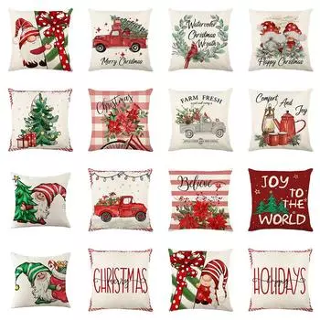 1 шт. наволочка для рождественского украшения Санта-Клаус гном рождественская елка напечатанная подушка комплект для комнаты украшение для дома подарок 40x40cm