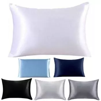 1 шт. наволочка из искусственного шелка Beide Seiten Kissenbezug размера «queen-size» на молнии White