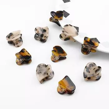 1 шт., небольшая заколка для волос с уксусной кислотой Love, коготь для женщин и девочек, заколки для макияжа, аксессуары для волос коричневый