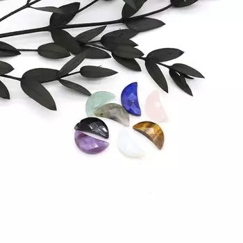 1 шт. небольшой кулон из натурального камня, перфорированный мини-полумесяц, аметист, агат, подвески для изготовления ювелирных изделий, ожерелье, браслет, серьги, аксессуары 8x18 мм
