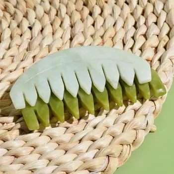 1 шт. нефритовая расческа с десятью зубьями, массажная расческа для кожи головы, щетка для массажа, расческа с широкими зубьями, инструмент для ухода за волосами