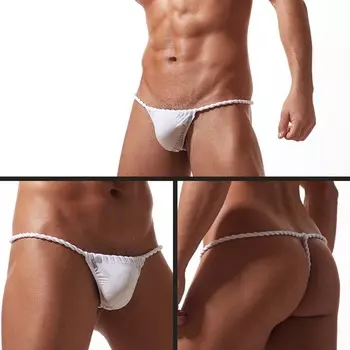 1 шт. нейлоновые/полиамидные однотонные стринги с выпуклым мешочком, нижнее белье, трусы с низкой посадкой, мужские трусы, тонкий мешочек M