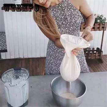 1 шт. нейлоновый сетчатый фильтр-мешок ситечко для сыра, чая, молока, многоразовая закваска для заваривания кофе, фильтр, кухонные инструменты, гаджеты, дуршлаги 12x15cm